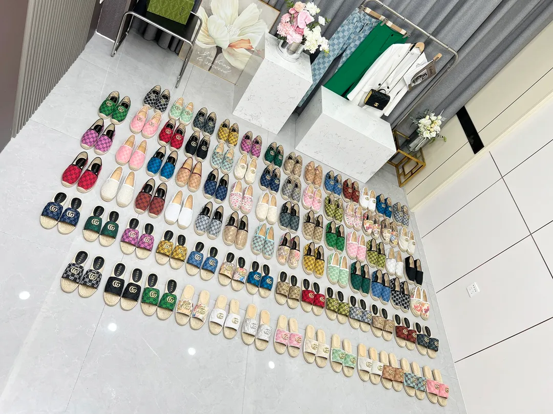 👟👟Ex-factory price 380👟👟 2024 new color early spring Gucci 🗽🗽Gucci classic logo logo canvas fisherman shoes, espadrilles made of double G imported fabric. The color of the brand's double G letter cross-woven pattern will be reinterpreted every season, and the charm of the collection elements will be interpreted through more fresh and eye-catching materials and designs. •Pink, dozens of colors, choose as you like, choose as you like •Women’s style •Number of sizes 35-42